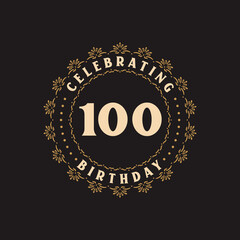 100 Birthday celebration, Greetings card for 100 years birthday