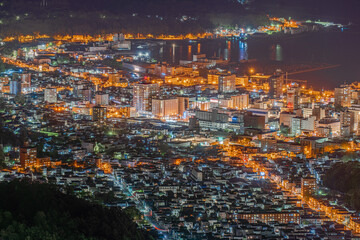 Fototapeta premium 北海道 小樽 都市景観 天狗山 夜景