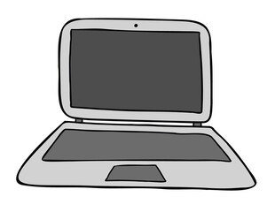 Cartoon vector illustration of laptop computer