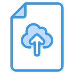 Download File blue line icon