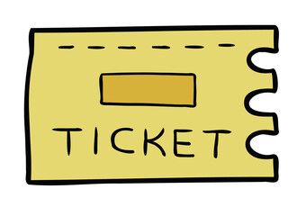 Cartoon vector illustration of ticket