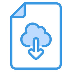 Upload File blue line icon