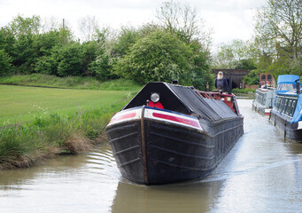 A vintage working canal boat seen on the South Oxford Canal