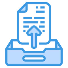 Upload blue line icon