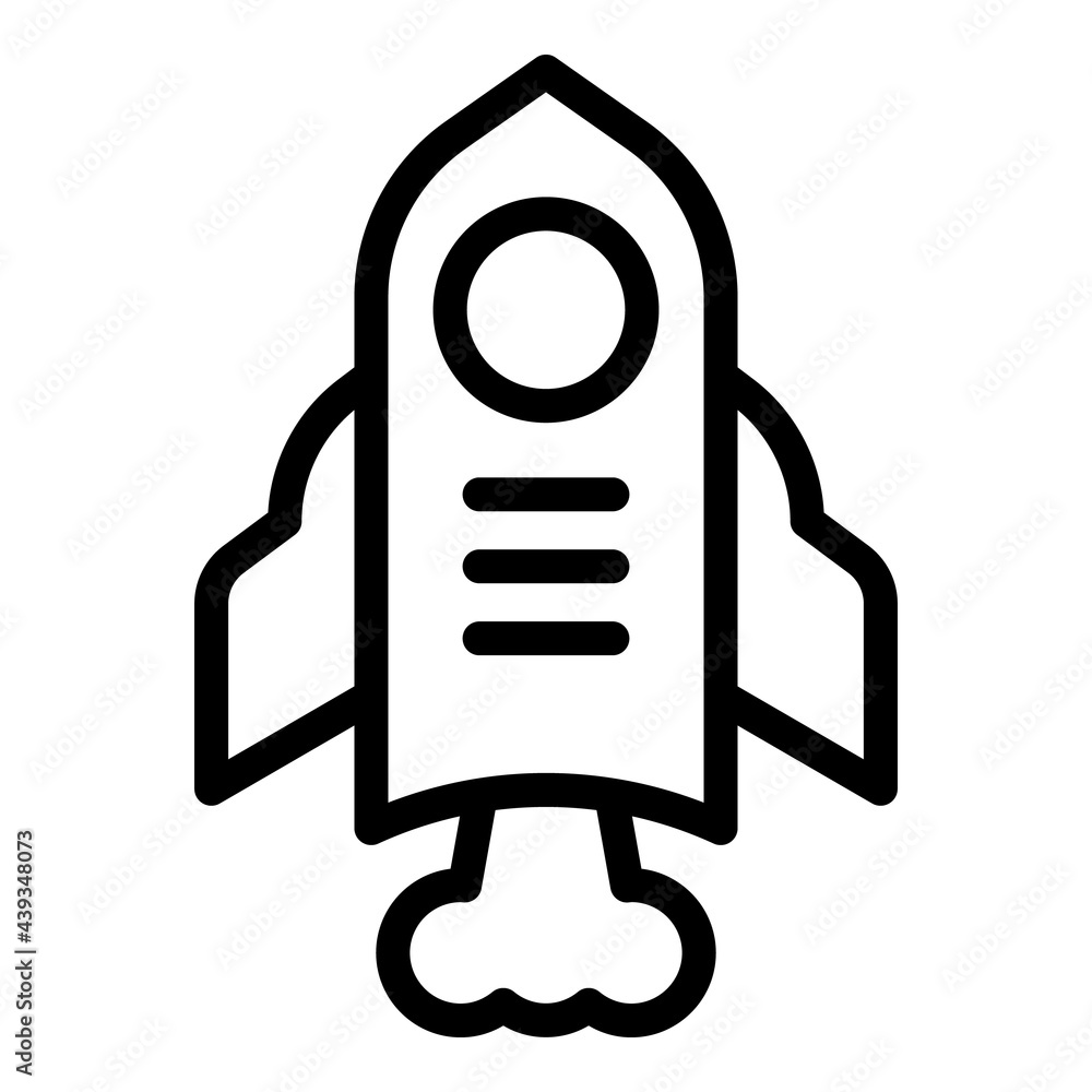 Poster rocket search engine icon. outline rocket search engine vector icon for web design isolated on white