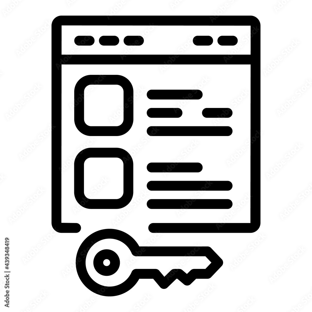 Poster key search engine icon. outline key search engine vector icon for web design isolated on white backg