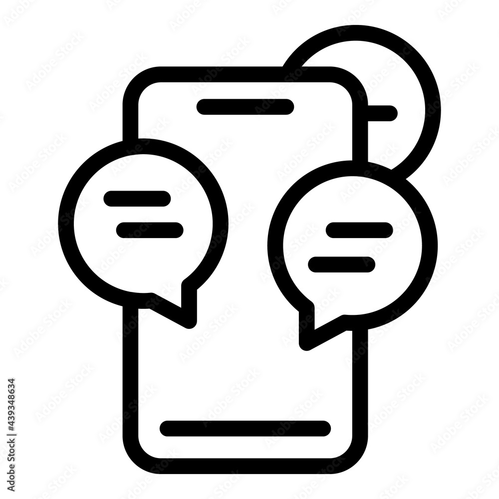 Poster chat search engine icon. outline chat search engine vector icon for web design isolated on white bac