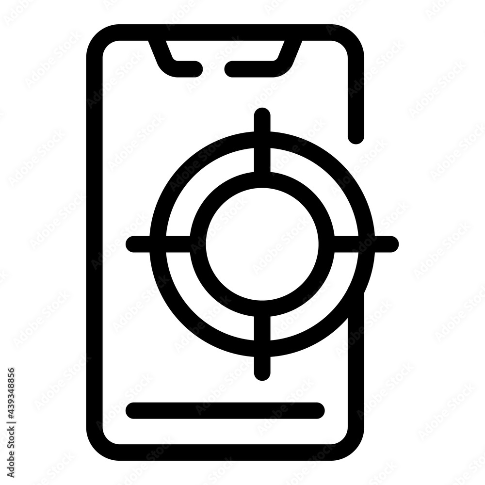 Poster phone search engine icon. outline phone search engine vector icon for web design isolated on white b