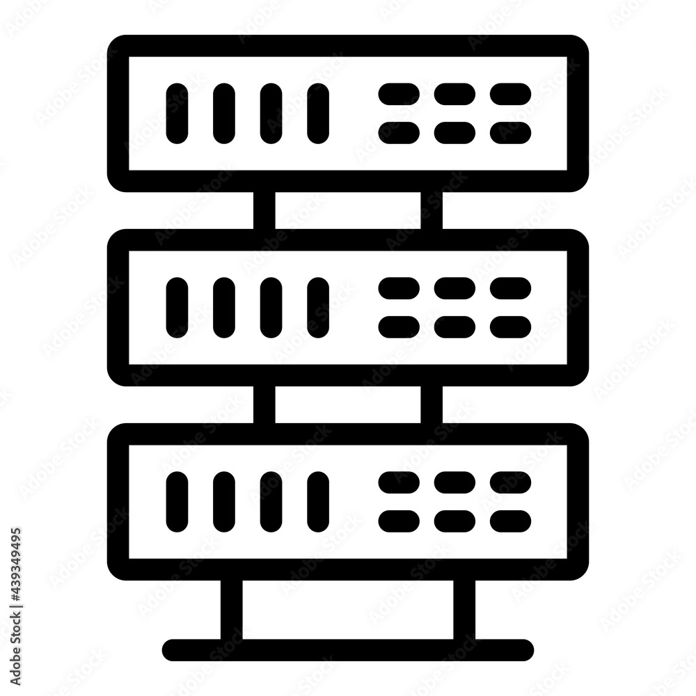 Poster server search engine icon. outline server search engine vector icon for web design isolated on white