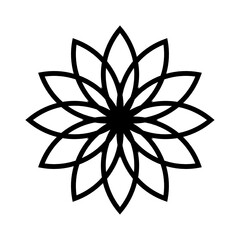 decorative floral line icon