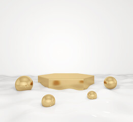 Background rendering with 3d podium and wall scene abstract background. 3D illustration, 3D rendering