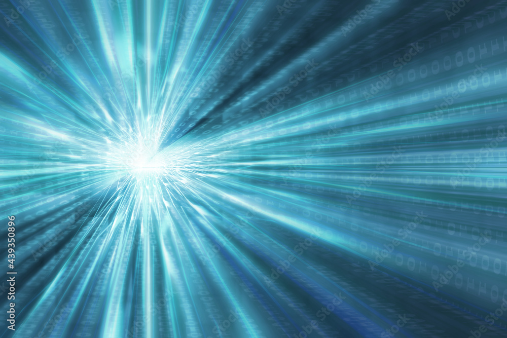 Aufkleber digital tunnel bright hyper speed warp portal for speed data communication and connecting the world.