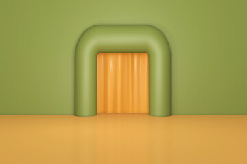 Empty room with Wall Background. 3D illustration	