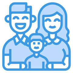 Family blue line icon