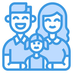 Family blue line icon