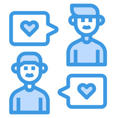 Sibling blue line icon