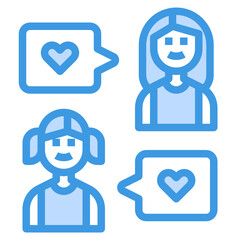 Sibling blue line icon