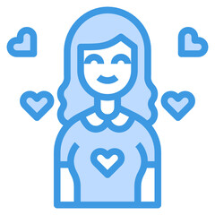 Woman blue line icon