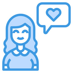 Woman blue line icon