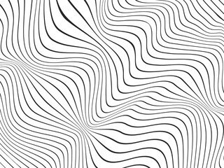 Gray warped lines.Gray wavy stripes.Wavy dark gray stripes on the white background.