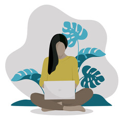 Woman working at home 