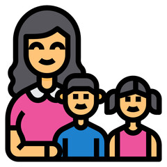 Naklejka premium Family line icon