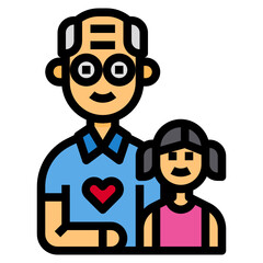 Grandfather line icon
