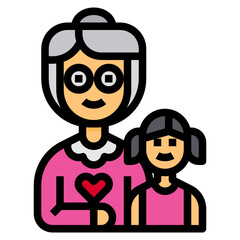 Grandmother line icon