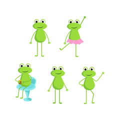 A set of frogs in different poses.
