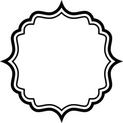 square vintage badge line icon