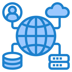 Fototapeta premium server blue style icon