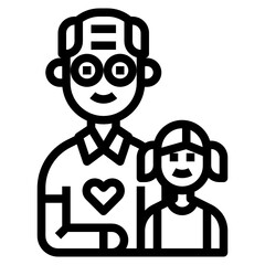 Grandfather line icon
