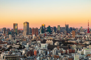 東京都市風景　夕景