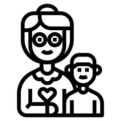 Grandmother line icon