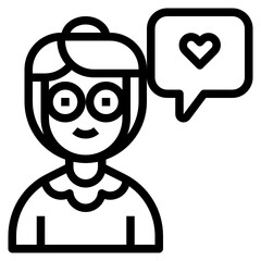 Grandmother line icon