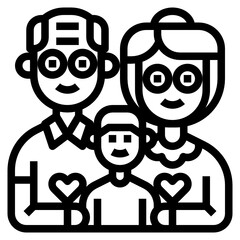 Grandparents line icon