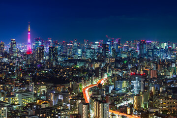 Obraz premium 東京都市風景 夜