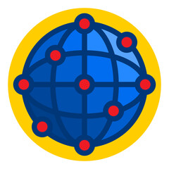 network flat style icon