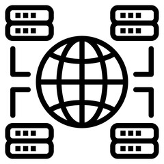 network outline style icon