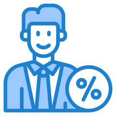 discount blue style icon