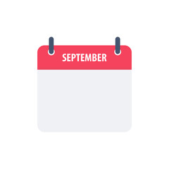Calendar icon symbol september simple design