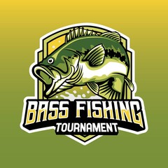 Bass Fishing Tournament Mascot Logo