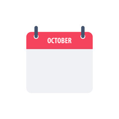 Calendar icon symbol  october simple design