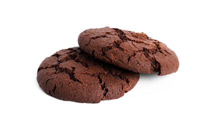 Chocolate Americano cookies isolated on a white background.