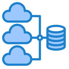 cloud computing blue style icon