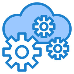 cloud computing blue style icon