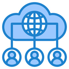 cloud computing blue style icon