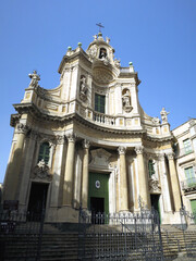 Fototapeta na wymiar The Basilica della Collegiata in Catania, Sicily, ITALY