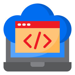 cloud computing flat style icon