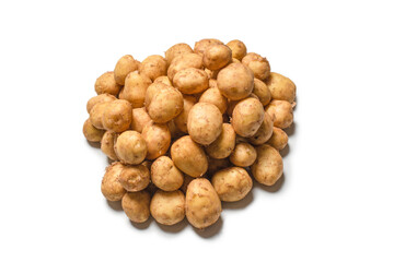 Raw potato isolated on a white background.